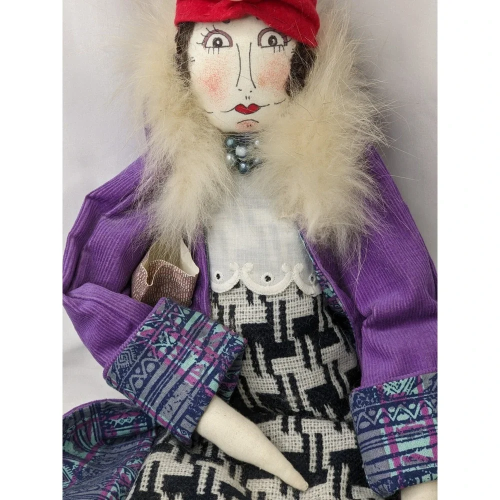 Maude Finkle Doll Eccentric Lady Red‎ Purple 24 Inch Stuffed